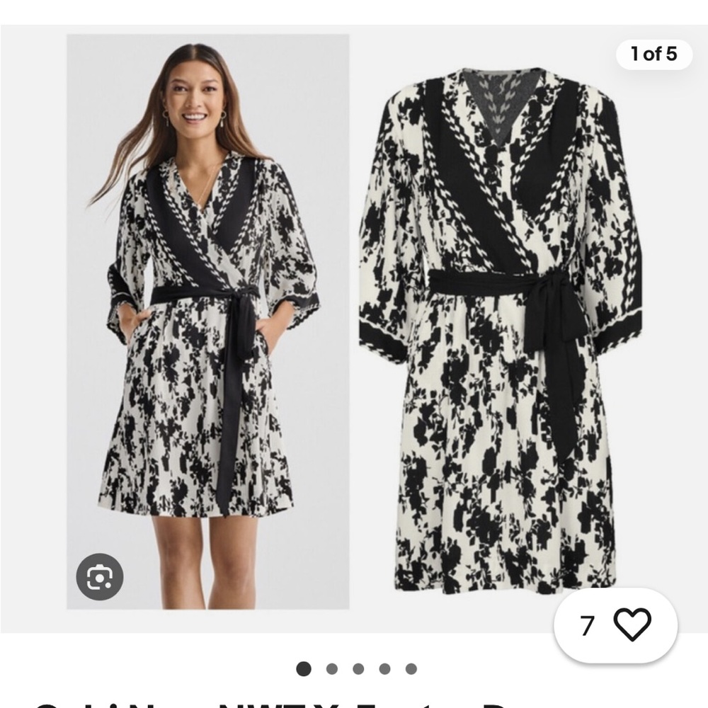 Women's Black and White Wrap Dress Cabi X factor dress